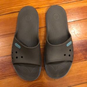 Crocs Slide Sandals Gray and Blue